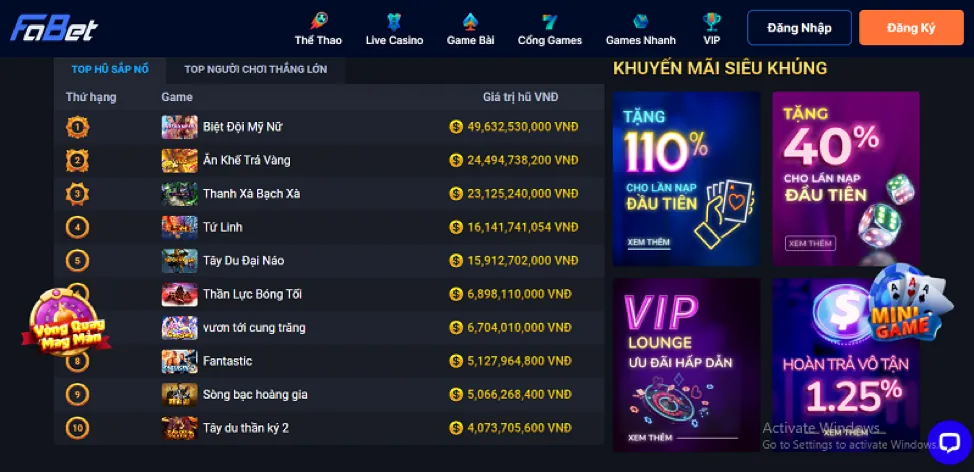 yeahwin khuyến mãi đặc biệt